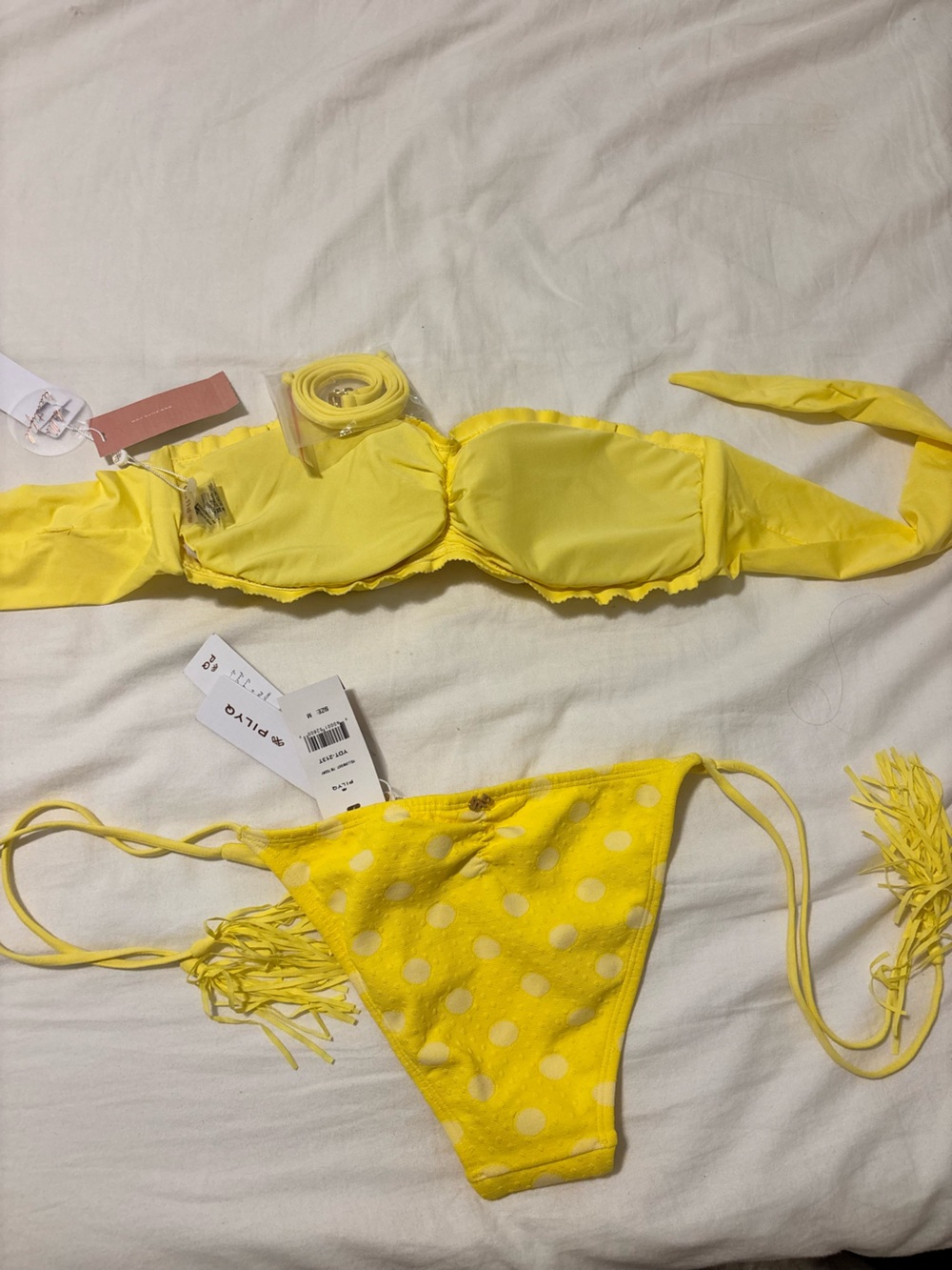 PilyQ Yellow Polka Dot Bikini Set - Picture 2 of 4